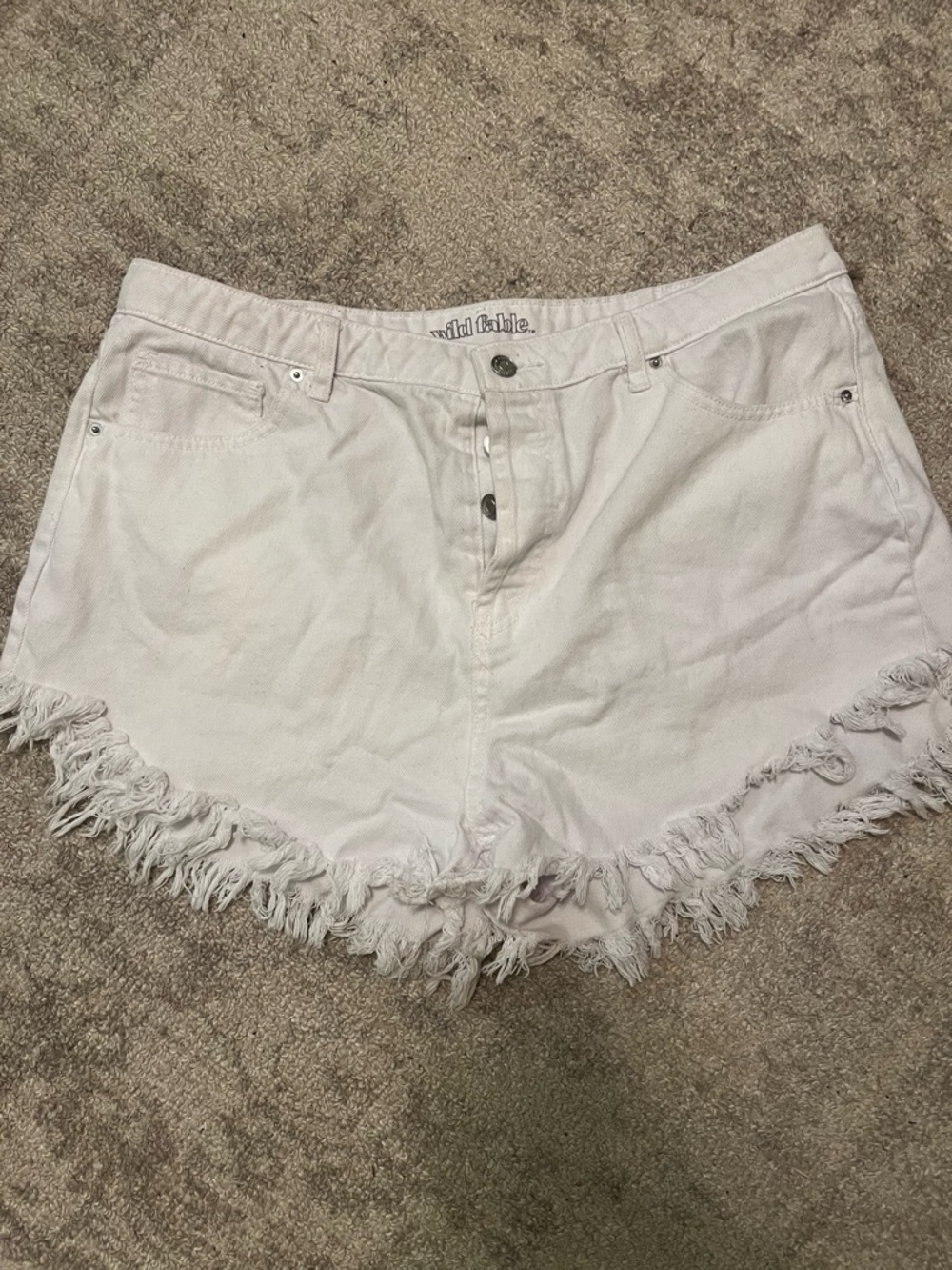 wild fable White Frayed Hem Denim Shorts